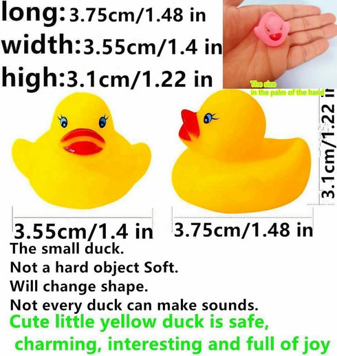 DZTIAN 51-Pieces Float & Squeak Mini Rubber Duck Baby Bath Ducky Sound ShowerToys for Kids Celebrate The Joy of The