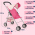 18" 2 fash n kolor My First Doll Stroller with Basket - Pink Off-White Foldable Doll Stroller - Fits Upto Dolls, Free