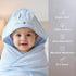 NOOVIA 0-3 35x35in, Premium Cotton Baby Hooded Towel for Toddler Boy Years, Soft Cotton Bath Towel with Hood, Large