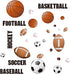 Runtoo Sports Wall Decals, Kids Wall Stickers for Soccer, Baseball, Football, Hockey, Basketball, Boys Room Décor