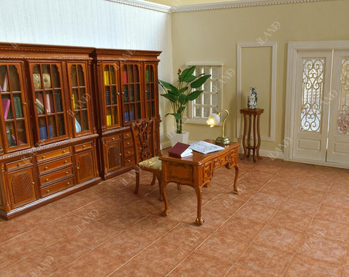 iLAND Dollhouse Flooring - 1/12 scale, 1/6 scale, 30pcs Double-Sided Dollhouse Floor Tiles, Classical Inlays & Marbling