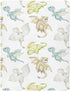 CHUROUSY 28x52 Inch Cute Fiery Dragon Crib Sheets for Boys Girl Watercolor Cartoon Little Dragons Fitted Mattress Cover