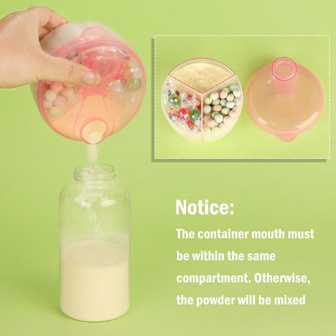 Accmor Baby Formula Dispenser On The Go, Non-Spill Rotating Three-Compartment Container for Infant Toddler Traveling