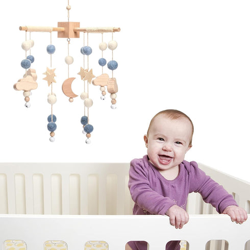 Set Baby Mobile for Crib | Baby Crib Nursery Mobile Star Moon for Baby Boys and Girls | Boho Nursery Decor | Baby