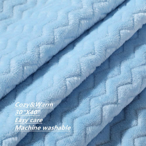 CREVENT 30''X40'' Soft Cozy Warm Baby Blankets - Solid Color for Boys and Girls, Newborn Essentials, Wave Blue
