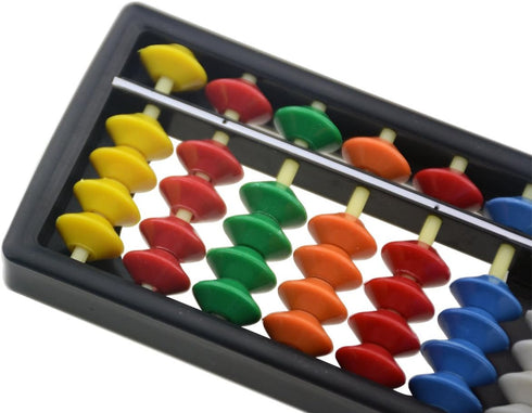13 Digits Rods with Colorful Beads, Plastic Abacus Arithmetic Soroban for Kids