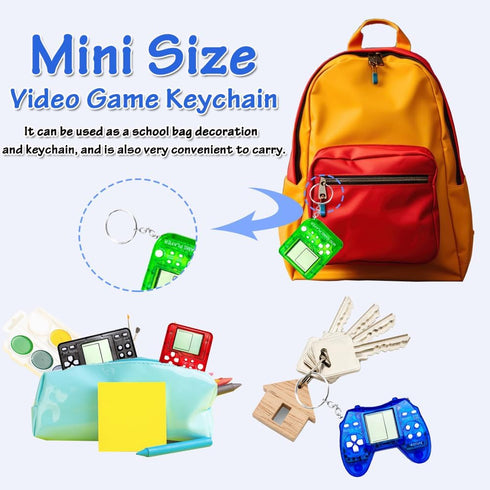 15Pcs Arcade Video Game Party Favors for Kids, Keychain Supplies for Birthday Gifts and Classroom Prizes