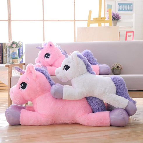 Giant Unicorn Stuffed Animal, Soft Large Plush Pillow Cushion (White, 43")