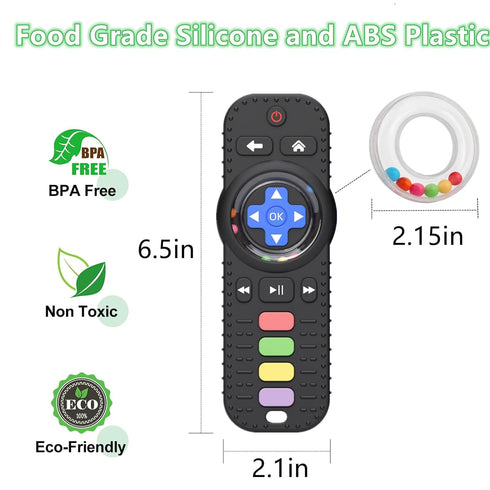 Store 0-12 3-24 Fu Silicone Baby Teether Toys for Momths Months Infant Toddlers TV Remote Control Rattle Teethers