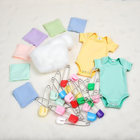 Jinshining 20 2 Inch Pcs Baby Infant Child Cloth Nappy Diaper Pins Safety Locking Holder Colorful Safety Pins Heavy