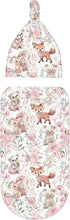 Nanyizly Set 0-6m Watercolor Cute Animals Newborns Beanie Swaddle Blanket Baby Receiving Blankets for Infant Boy Girl