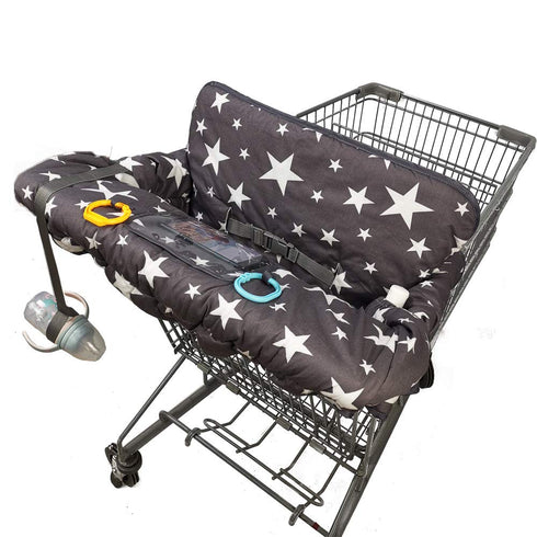 2-in-1 Shopping Cart Cover for Baby, Toddler High Chair Cover, Star Print