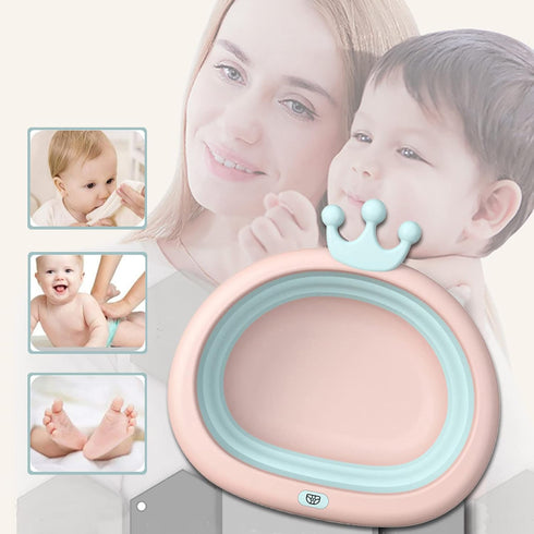 Collapsible Wash Basin for Baby, Portable Baby Wash Basin, Multipurpose for Home, Kitchen, Outdoor Travelling