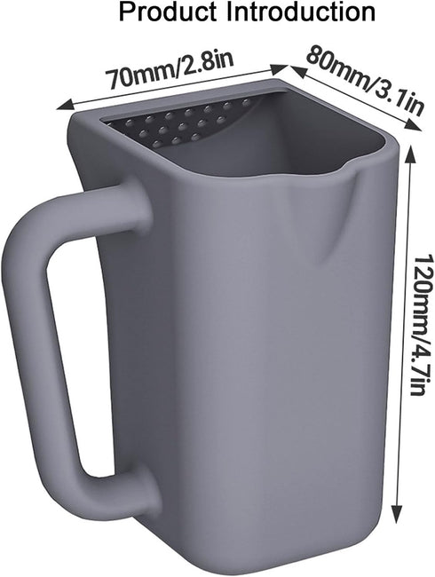 ILORVIUN Baby Bath Rinse Cup - Bath Essential Mug with Soft Grip Handle + Flow Control, Silicone Shampoo Rinser & Bath