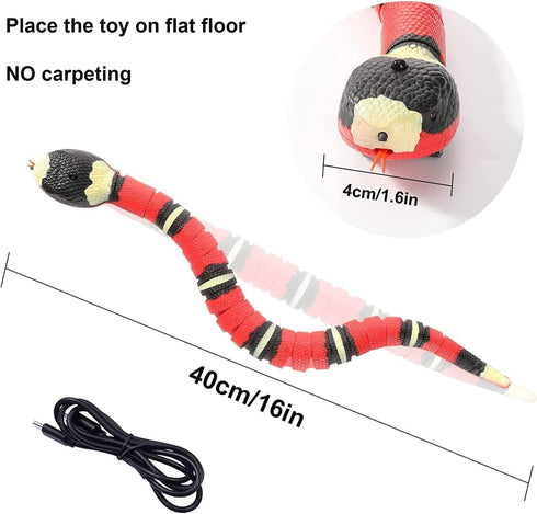 CSD Interactive Smart Sensing Snake Toy for Cats, Dogs &Kids - USB Rechargeable, Automatically Senses Obstacles