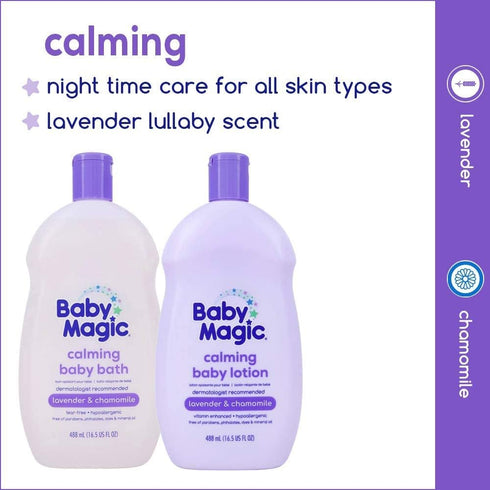 Baby Magic Calming Baby Bath, 16.5 Ounce, Lavender and Chamomile, 2 Pack
