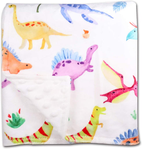 30 40 Inches Baby Mink Blankets, Dinosaur Toddler Blanket for Boys Girls, Soft Newborn Blanket with Dotted Backing