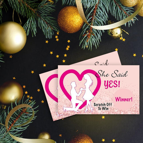 50 Pack She Said Yes Scratch Off Game, Engagement Proposal Cards for Couples, Bachelorette Party Ideas, Bridal Shower