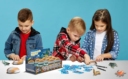 Set Ocean Animals Dig Kit - Educational Seashell Excavation for Kids