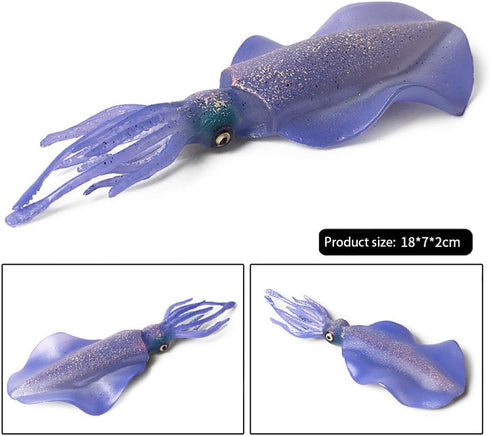 Realistic Reef Squid Model Toys, Simulated Sea Life Animals Figurine Collection for Science Educational Props