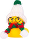 Christmas Rubber Ducks Toys - Yellow Duck Car Ornaments with Mini Beanie Hat and Scarf for Home Decor