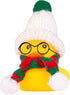 Christmas Rubber Ducks Toys - Yellow Duck Car Ornaments with Mini Beanie Hat and Scarf for Home Decor