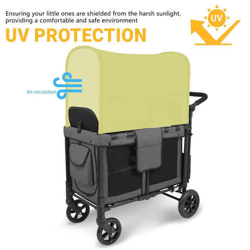 LUAATT W2/w4 Stretchy Panoramic Canopy Compatible with Wonderfold Stroller Wagons All Model,Sun Shade and Protection