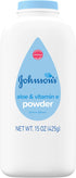 Johnson's Baby Powder with Naturally Derived Cornstarch, Aloe & Vitamin E for