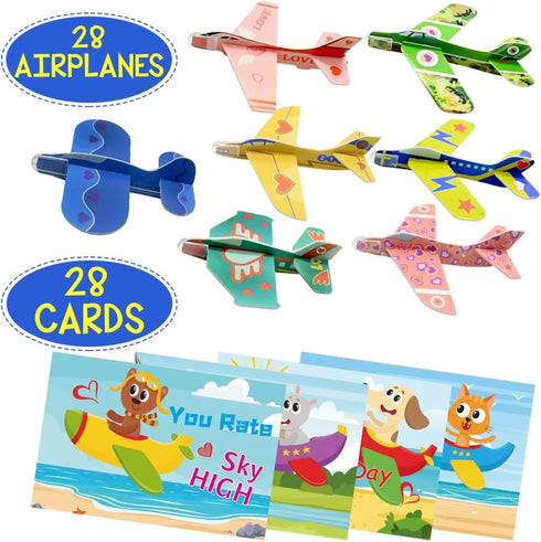 UMEELR 28 Pack Foam Airplane Gliders for Kids, Glider Planes Flying Toys for Easter Basket Stuffers Easter Egg Fillers