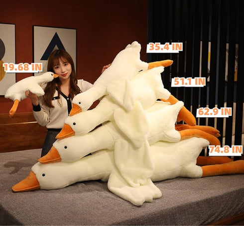 Giant Goose Stuffed Animal, 62.9 Inch Soft Plush Pillow, Cute Duck Plush Toy for Sleeping & Hugging