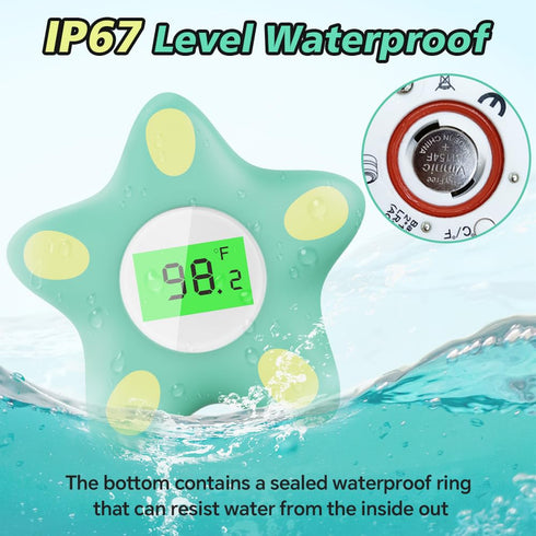 Miedecdel 4 Swimming Baby Bath Thermometer, Infant Digital Water Thermometer Safety with Color Backlit and Temperature
