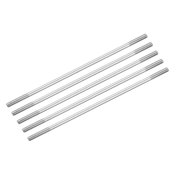 MECCANIXITY 304 Stainless Steel Push Rod Connector M4x140mm Double End Threaded Rod for DIY RC Car, Pack of 5