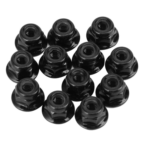 12PCS 4mm Nonslip Wheel Lock Nut Spare Parts for Axial TRX4 TRX6 SCX10 1/10 RC Model Car, Black