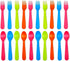 20 Pcs Kids Plastic Utensils Forks and Spoons Set, Reusable Toddler Silverware Cutlery Set, BPA Free