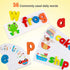 Coogam Read Spelling Learning Toy, Wooden Alphabet Flash Cards Matching Game for Preschool Educational Tool Set