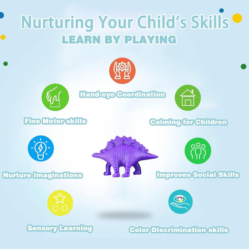 Yiklucg 6 Set.Ideal 3-4-8 Unleash Creativity with Unique Dino Molds Dough Toys Dough Accessories as a Gift for Kids