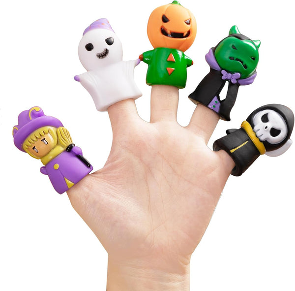 5 Pieces Halloween Finger Puppets Toys for Kids, Ghost Character Party Favors