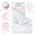 PHF Toddler Nap Mat with Removable Pillow and Minky Fleece Blanket, 50"x20"x2" Rollup Design for Kids