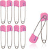 Lxnoap 10 pcs Cloth Diaper Pins Stainless Steel Traditional Safety Pin (Pink)