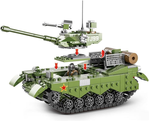 Armored Vehicle Building Block Battle Tank Toys for Age 8-12+, Army Tank Military Vehicle Brick Gifts for Boys