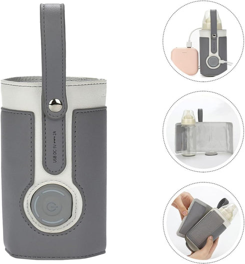 Portable Usb Bottle Warmer Bag for Breastmilk Adjustable Temperature Control for Outdoor Travel Keeps Warm Compatible