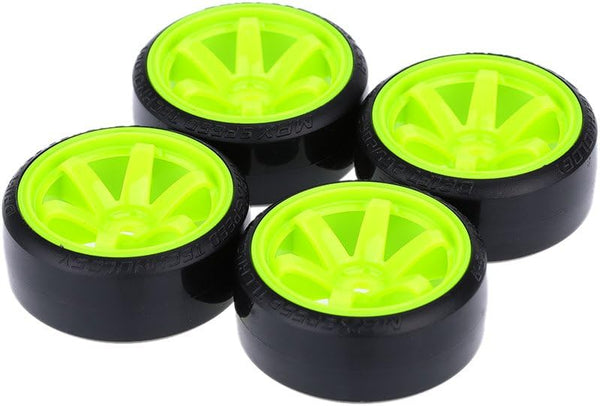 GoolRC 4PCS/Set Hard Tyre Replacement for 1/10 Drift Car, Compatible with Traxxas HSP Tamiya HPI Kyosho (Green)