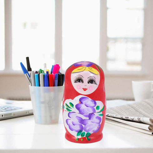 TOYANDONA Russian Nesting Dolls for Kids, Wood Matryoshka Doll Stacking Nested Set, Handmade Girl-Pattern Toys