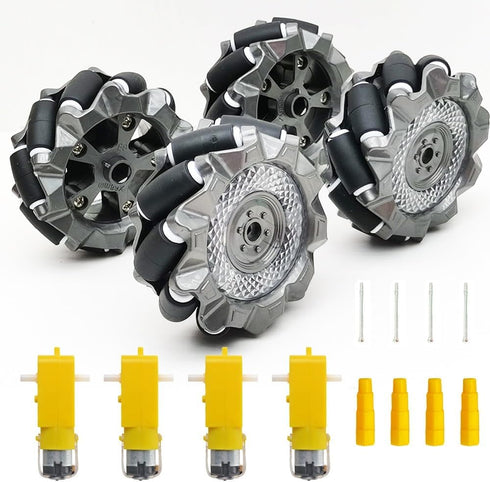 DIY Mecanum Wheel Robot Kit Parts, 4WD Omnidirectional Wheels Smart Robot Car Chassis Educational Toy