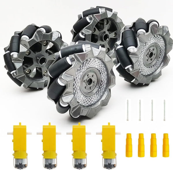 DIY Mecanum Wheel Robot Kit Parts, 4WD Omnidirectional Wheels Smart Robot Car Chassis Educational Toy