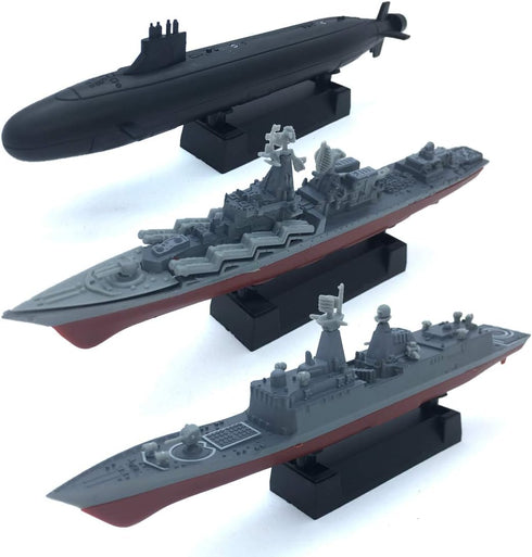Kvvdi 8 Sets 3D-Puzzle Model Battleship Aircraft Carrier Toy Submarine, Plastic Model Warships Ship Kits, Navy