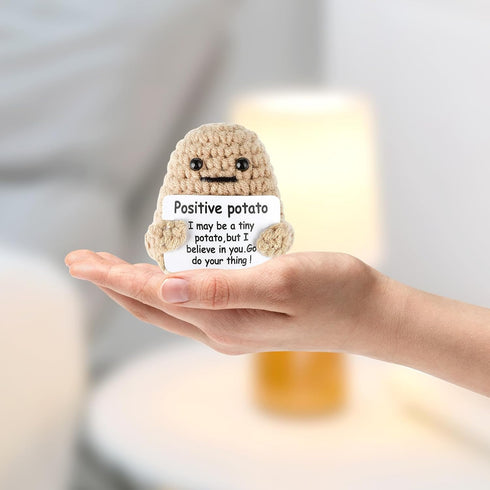 Letken Mini Knitted Potato Toy - Positive Crochet Home Decor Gift