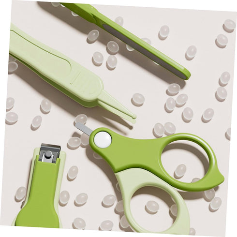 Set CHILDWEET Manicure Kit with Nail Clippers and Nail Filer for Infants Portable Green for Newborn Grooming and Travel