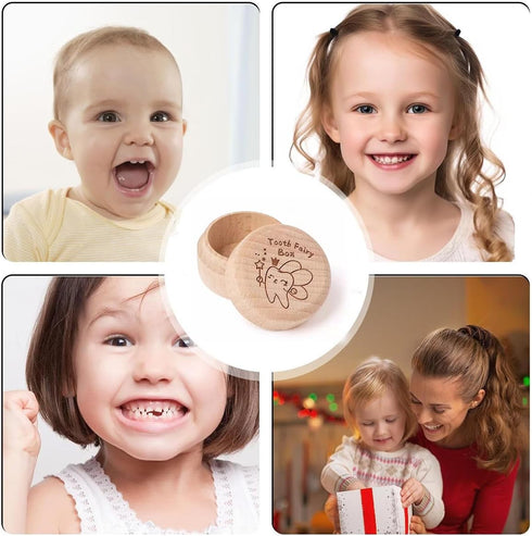 HDSUN 3d Tooth Fairy Box For Boys And Girls,Wooden Tooth Box Cute Tooth Storage Box Stores Lost Teeth For Kids Child