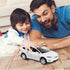 1/32 Model x Metal Die Casting Toy Car, Pull Back with Sound and Lights for Boys 3-12 Years (White)